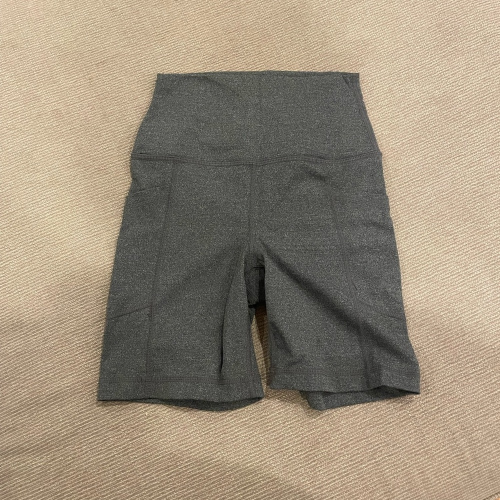 💗 4/$12 High-Waist Women's Bike Shorts in Dark Charcoal Gray
